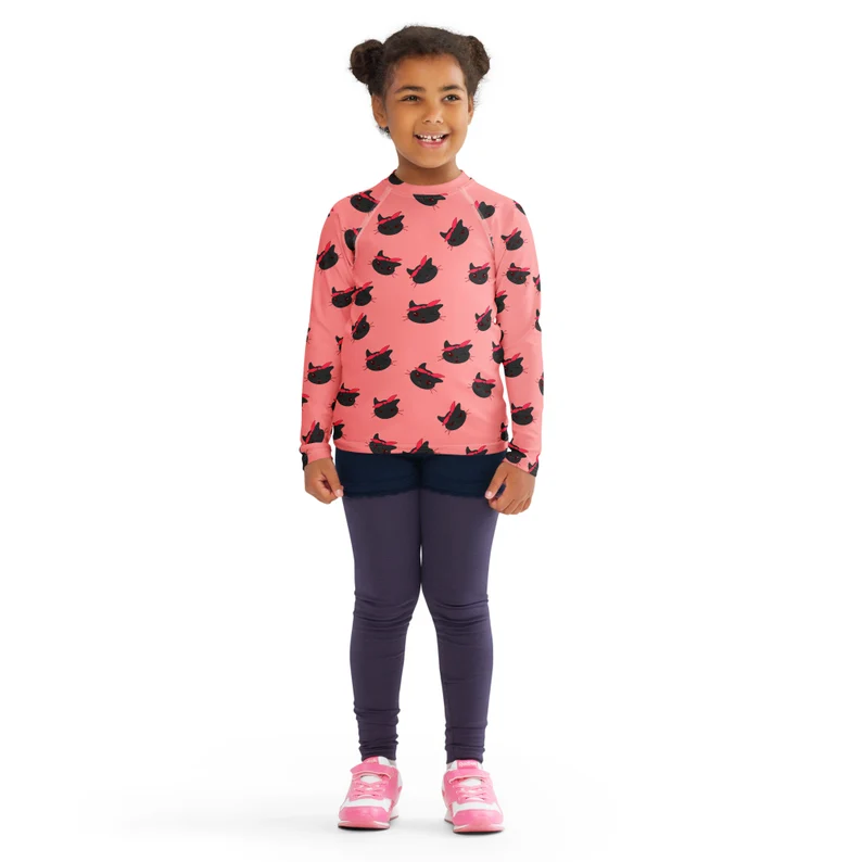 Kid Pink Blackitty Fancy Rash Guard